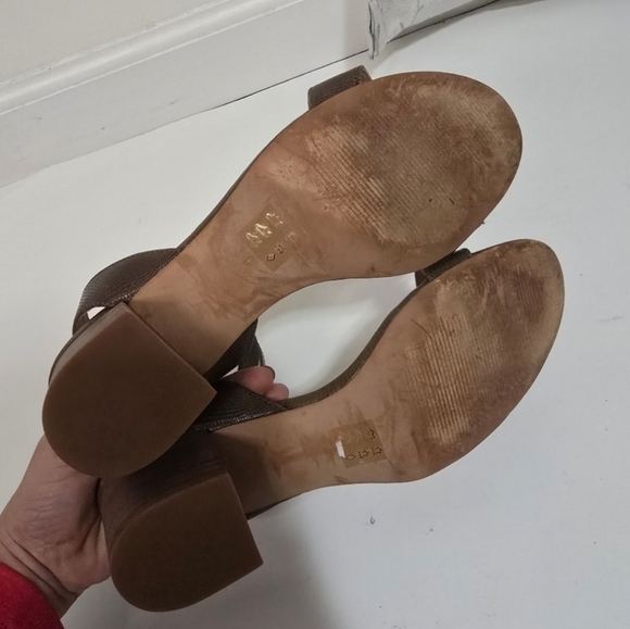 Madewell Simple Mid-Heel Sandals in Embossed Leather Strappy Summer - Picture 9 of 13